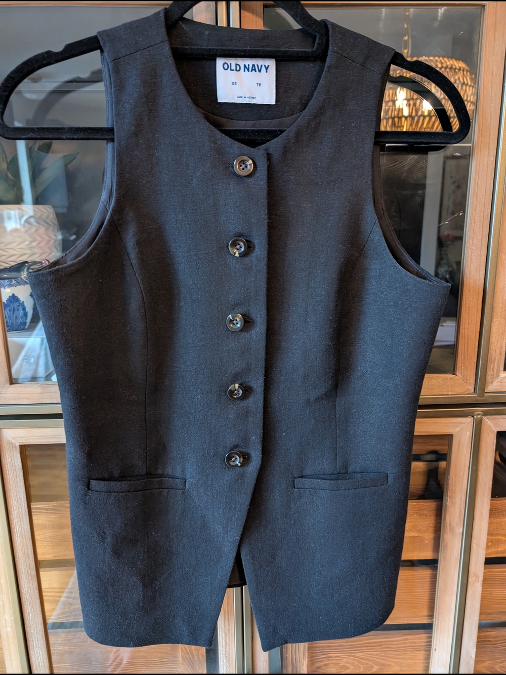 Old Navy Linen Blend Vest XS